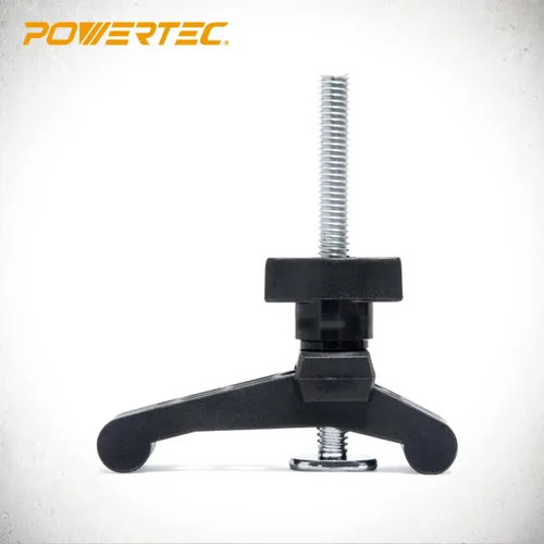 Vista 2 de POWERTEC Abrazaderas de sujeción de riel en T con pernos de riel en T de 3-1/2' para máquina CNC, trineo de sierra de mesa, prensa de taladro, banco