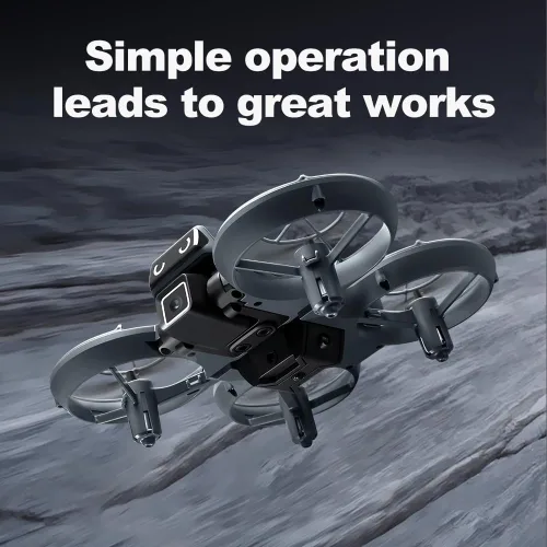 Vista 8 de Mini dron RC con cámara, hecho de material ABS duradero y con un diseño de hélice de protección completa para reducir eficazmente los riesgos