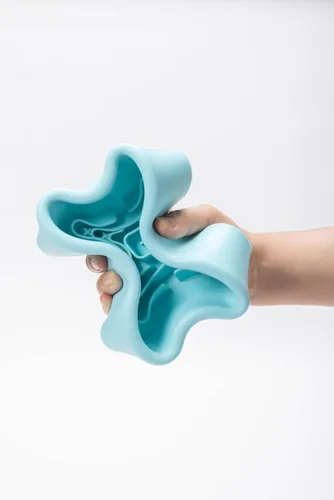 Vista 6 de Cuenco de silicona para perros de alimentación lenta, tazón antideslizante para perros pequeños y medianos, gatos, cuenco interactivo de Cian/azul
