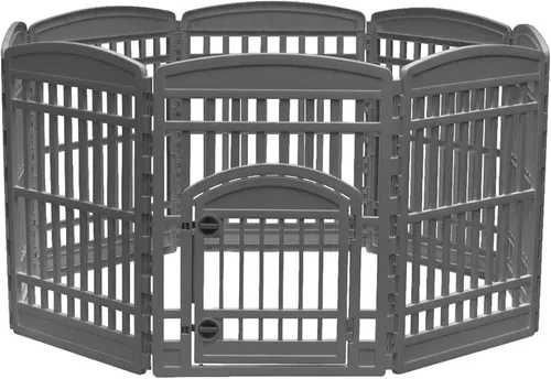 Vista 14 de IRIS USA Corralito para perros de 4 paneles de 24" con puerta, 35 x 35 x 24, corralito para cachorros, corralito para perros de interior, cerca