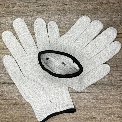 Vista 7 de Guantes de conexión a tierra que contienen fibra plateada de nailon para alivio estático, pantalla táctil, gris, talla única disponible, 1 par