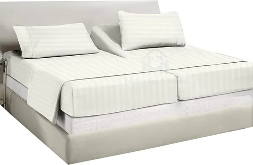 Vista 37 de Juego de sábanas divididas tamaño Queen para cama ajustable, juego de sábanas divididas de 5 piezas para cama Queen dividida de 600 hilos, 100%