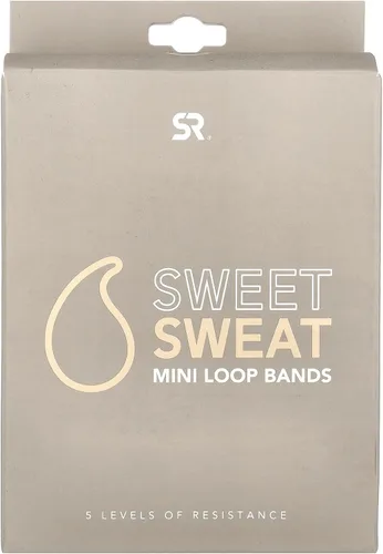 Vista 4 de Sweet Sweat - Mini bandas de resistencia – Juego de 5 Bandas elásticas de cadera para ejercicios para sentadillas, estocadas, terapia física