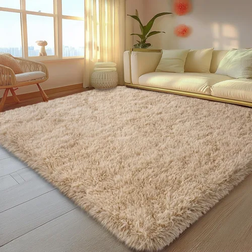 Vista 42 de Mugorn - Alfombras suaves y esponjosas de 2 x 3 pies para el hogar, alfombra pequeña con 4 mallas antideslizantes, color negro, 2 x 3 pies