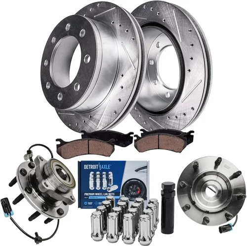 Vista 17 de Detroit Axle - Kit de frenos para Chevrolet Cruze 2011-2015 2013-2016 Sonic 2016 Cruze Limited Rotores de freno de disco ranurados perforados