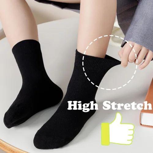 Vista 4 de Mini Angel Calcetines de algodón sin costuras para niños y niñas, 6 pares