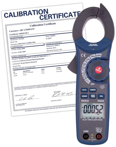 Vista 3 de REED Instruments R5040 True RMS AC/DC Clamp Meter con temperatura y detector de voltaje sin contacto, 1000A