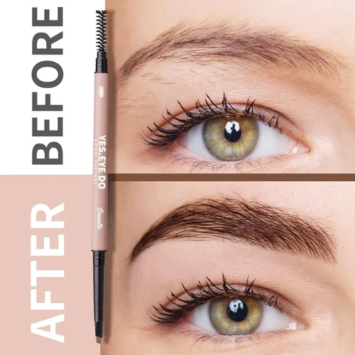 Vista 3 de Auburn - Lápiz de cejas con cepillo, lápiz de cejas rojo para mujer, ultra preciso, lápiz de cejas Aubrun impermeable, crea cejas tupidas esponjosas