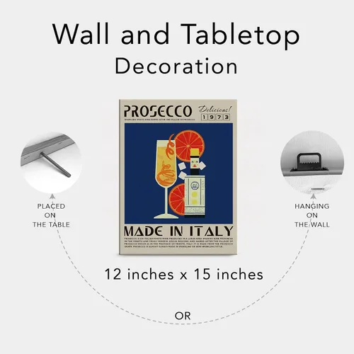 Vista 6 de Divertida impresión en lienzo de cóctel Prosecco Art Wall Painting Posters de 12 x 15 pulgadas, decoración moderna para el hogar, cocina, bar