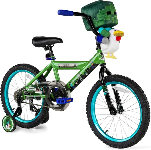 Vista 13 de Minecraft 18-Inch Kids Bike - Unisex Bike with Creeper Graphics, Coaster Brake, Adjustable Seat, Removable Training Wheels, Ages 6-9, 42”-53” Tall