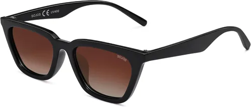 Vista 15 de SOJOS Gafas de sol polarizadas cuadradas estrechas estilo ojos de gato para mujeres, retro, modernas, para conducir SJ2169