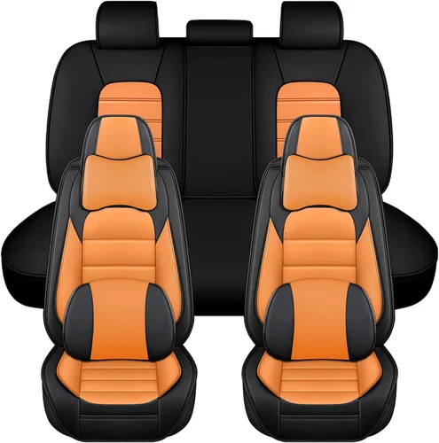 Vista 15 de Fundas de asiento para Chevrolet Chevy Aveo 2004-2011, funda de asiento de automóvil de piel sintética, compatible con bolsa de aire, protector