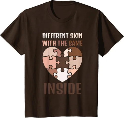 Vista 38 de Camiseta con texto en inglés "Black History Month Different Skin With The Same Love Inside