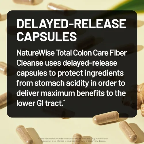 Vista 8 de NatureWise Total Colon Care Fiber Cleanse - Mezcla laxante natural - Laxantes herbales, prebióticos y enzimas para regularidad, digestión