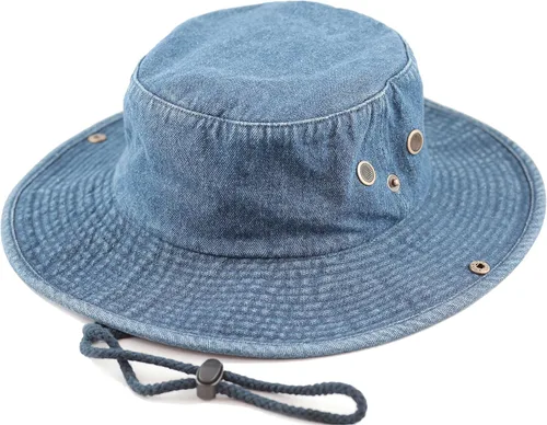 Vista 24 de The Hat Depot - Sombrero de safari, de algodón lavado a la piedra, de ala ancha, plegable, doble cara y sombrero de pesca
