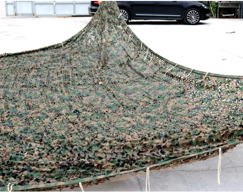Vista 6 de Red de camuflaje 420D de doble cara de tres capas para entrenamiento militar del desierto de la selva, camping, caza, tiro, tela gruesa, malla
