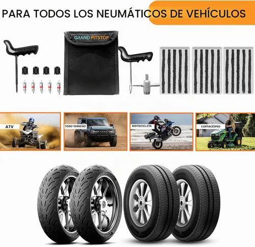 Vista 8 de GRAND PITSTOP - Kit de reparación de neumáticos universal de 27 piezas, juego de herramientas de emergencia para automóviles resistente