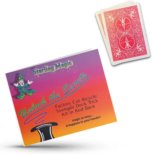 Vista 9 de Ted's Sterling Magic Kit de truco de cubierta de bicicleta de corte de fábrica en espalda roja (edición premier)