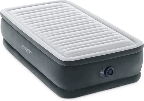 Vista 14 de Intex 67765ED Dura-Beam Deluxe Comfort-Plush Mid-Rise Air Mattress: Fiber-Tech – Tamaño Twin – Bomba eléctrica incorporada – Altura de la cama 33 cm