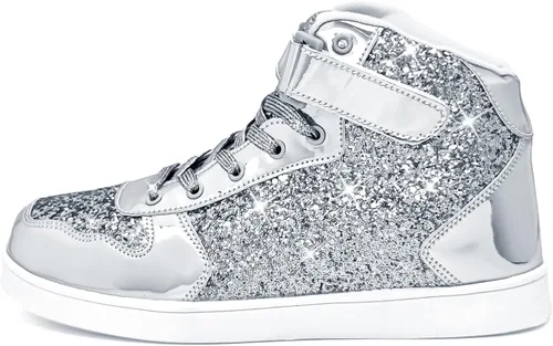 Vista 5 de Wooowyet Zapatos con purpurina para niños y niñas, regalo para fiestas, cumpleaños, Navidad, Halloween