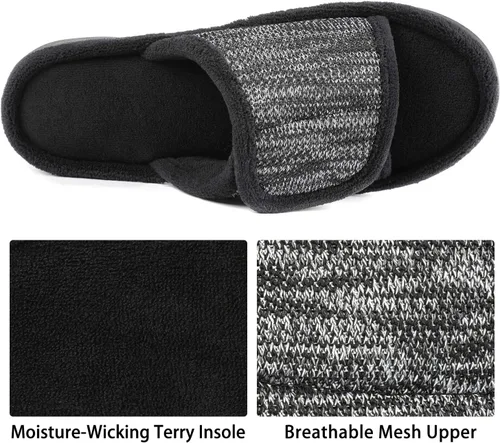 Vista 3 de RockDove - Pantuflas de espuma viscoelástica ajustables para hombre