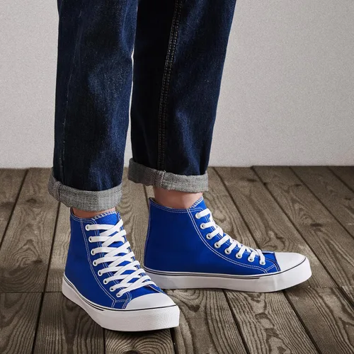 Vista 64 de ZGR Tenis de lona para hombre, con cordones, clásicos, casuales, para caminar