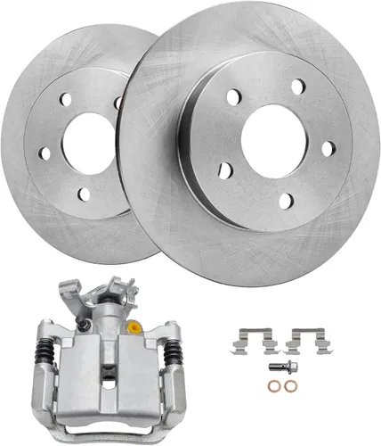 Vista 32 de Detroit Axle - Kit de freno delantero para Toyota RAV4 Prius V Lexus HS250h Scion xB Rotores de freno de disco de 10.83 pulgadas Pinza de freno