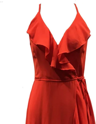 Vista 5 de Beautyoung - Vestido largo para dama de honor, de gasa, con volantes y tiras de espagueti