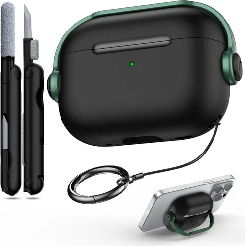 Vista 9 de R-fun Funda para AirPods Pro 3, diseño de consola de juegos de silicona para Apple AirPods Pro de 3ª generación (cable USB-C), con kit limpiador