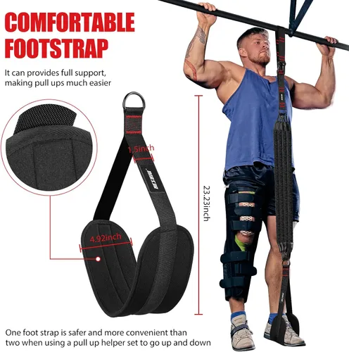 Vista 5 de Pull Up Assistance Bands 260lbs, Heavy Pull Up Bands Resistance Bands for Pull Ups Working Out with Feet Rest, Pull Up Bar Bands Assistance Bands