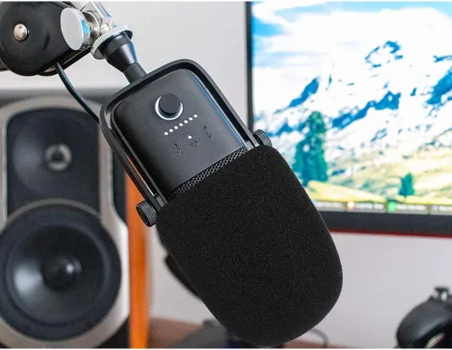 Vista 7 de Filtro de micrófono Pop – Funda de espuma para parabrisas compatible con Elgato Wave: 3 micrófonos de condensador USB premium para bloquear Plosives