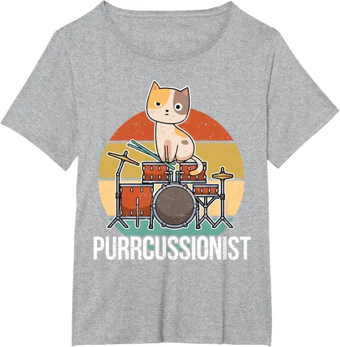 Vista 71 de Funny Percussion Drummer Drumming Drums Saying I Kitten Cat Camiseta, Negro, S