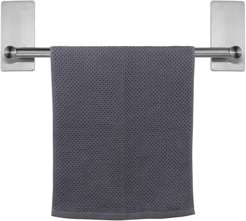 Vista 22 de NearMoon toallero de barra autoadhesivo de acero inoxidable para baño, soporte para colgar toallas en la pared, estilo contemporáneo, sin