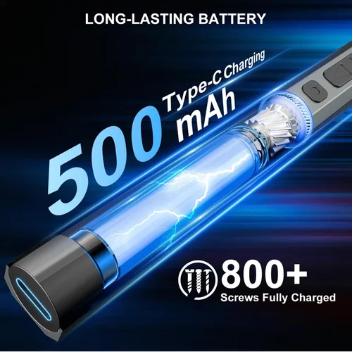Vista 4 de STREBITO Juego de destornilladores eléctricos 155 en 1, destornillador eléctrico pequeño inalámbrico con 140 puntas magnéticas S2, kit