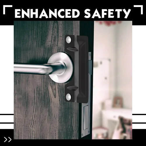 Vista 4 de Landhoow 2 piezas de 3 x 7 pulgadas, cubierta de placa de acero inoxidable para puerta de seguridad, contra entrada forzada, fácil de instalar