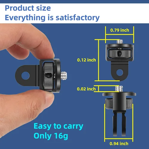 Vista 5 de Soporte de trípode para cámara GoPro, ajuste de 360° 1/4-20, adaptador de conversión de tornillo para GoPro Hero10, Insta360 ONE X3, X2, Go 2 3