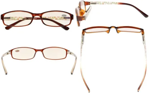 Vista 3 de CessBlu Gafas de filtro de luz azul para damas, gafas de lectura para computadora pequeñas