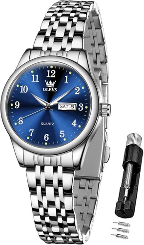 Vista 17 de OLEVS Womens Watches Stainless Steel Small Dress Fashion Luxury Watch Dorado