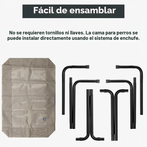 Vista 2 de Cama elevada para perros al aire libre, cuna refrescante de elevación media, camas elevadas para mascotas con malla Teslin transpirable duradera