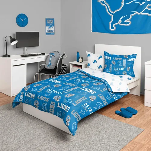 Vista 40 de FOCO Juego de ropa de cama unisex para adultos con logotipo del equipo de la NFL, sábanas y fundas de almohada, juego de ropa de cama de 5 piezas