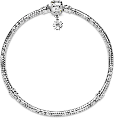 Vista 4 de PANDORA Moments - Pulsera de plata de ley 925 con cierre de margarita