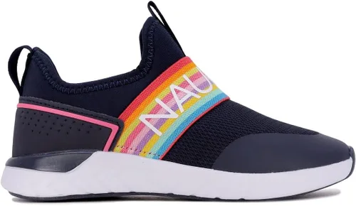 Vista 2 de Nautica Tenis deportivos sin cordones para niñas jóvenes, elegantes zapatos para correr y tenis para niños pequeños y grandes