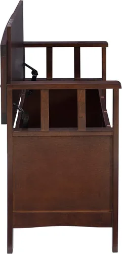 Vista 12 de Linon Home Dcor Linon Home Decor Cynthia - Banco de almacenamiento, 50 pulgadas de ancho x 17.25 pulgadas de profundidad x 32 pulgadas de alto, nogal