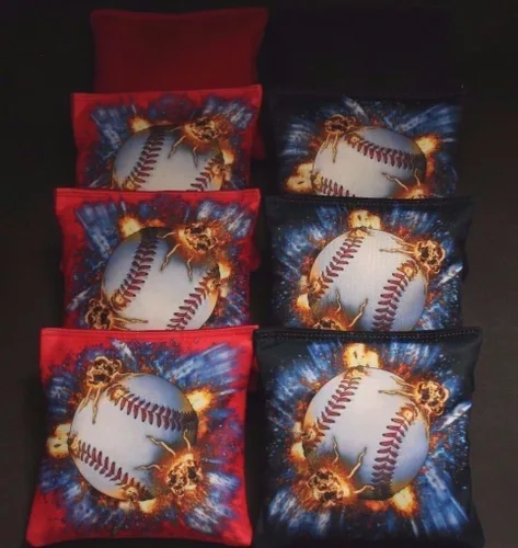 Vista 2 de BackYardGamesUSA Home Run B249 - Bolsas de Cornhole Reglamentarias con Fire 8
