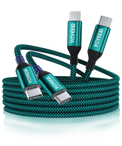 Vista 8 de AkoaDa Cable USB C a USB C de 100 W de 10 pies, 2 unidades, cable de carga rápida USBC de 5A para iPhone 17, 16, 15 Pro Max, Galaxy S25 FE S25 Ultra