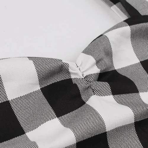 Vista 6 de OBEEII Vestido de Navidad para niños, niñas y mujeres, vestido de fiesta a cuadros y capa de terciopelo a juego para mamá y yo