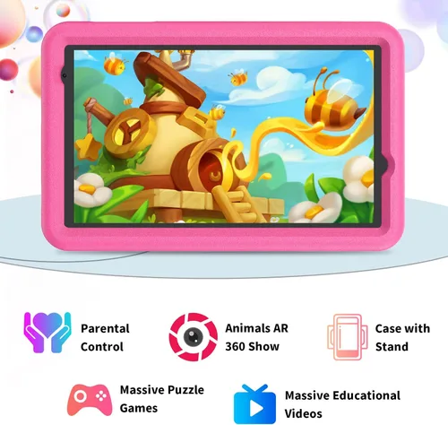 Vista 11 de VASOUN Tableta para niños de 8 pulgadas, Android 13, 8 GB (4 GB + 4 GB expandir) RAM 64 GB ROM, tableta para niños con Bluetooth, WiFi 5G
