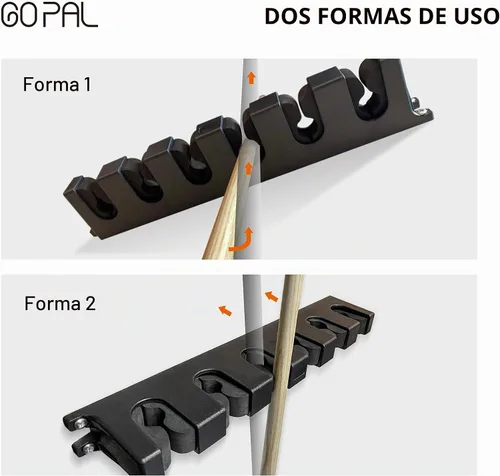 Vista 3 de Go Pal Soporte para taco de piscina, soporte de pared para 6 tacos, ahorro
