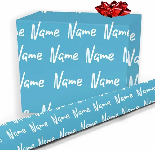 Vista 27 de Papel de regalo personalizado, divertido papel de regalo para cara, foto, nombre, Día del Padre, rollo de regalo para papá, hombres, mujeres, niños