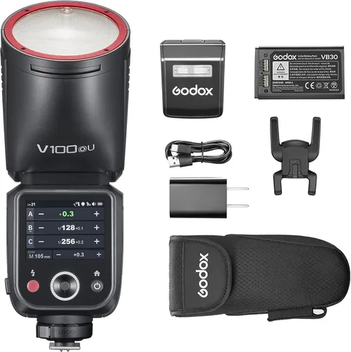 Vista 9 de Godox V100S para Sony V100 S Flash V100-S Flash de pantalla táctil de cabeza redonda, batería de litio integrada, lámpara de modelado LED de 10